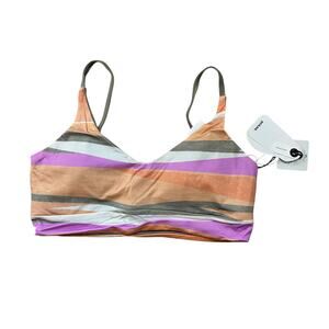 Prana Swim Top Willow Falls Reversible Top Waves Orange Gray Tan Medium NWT